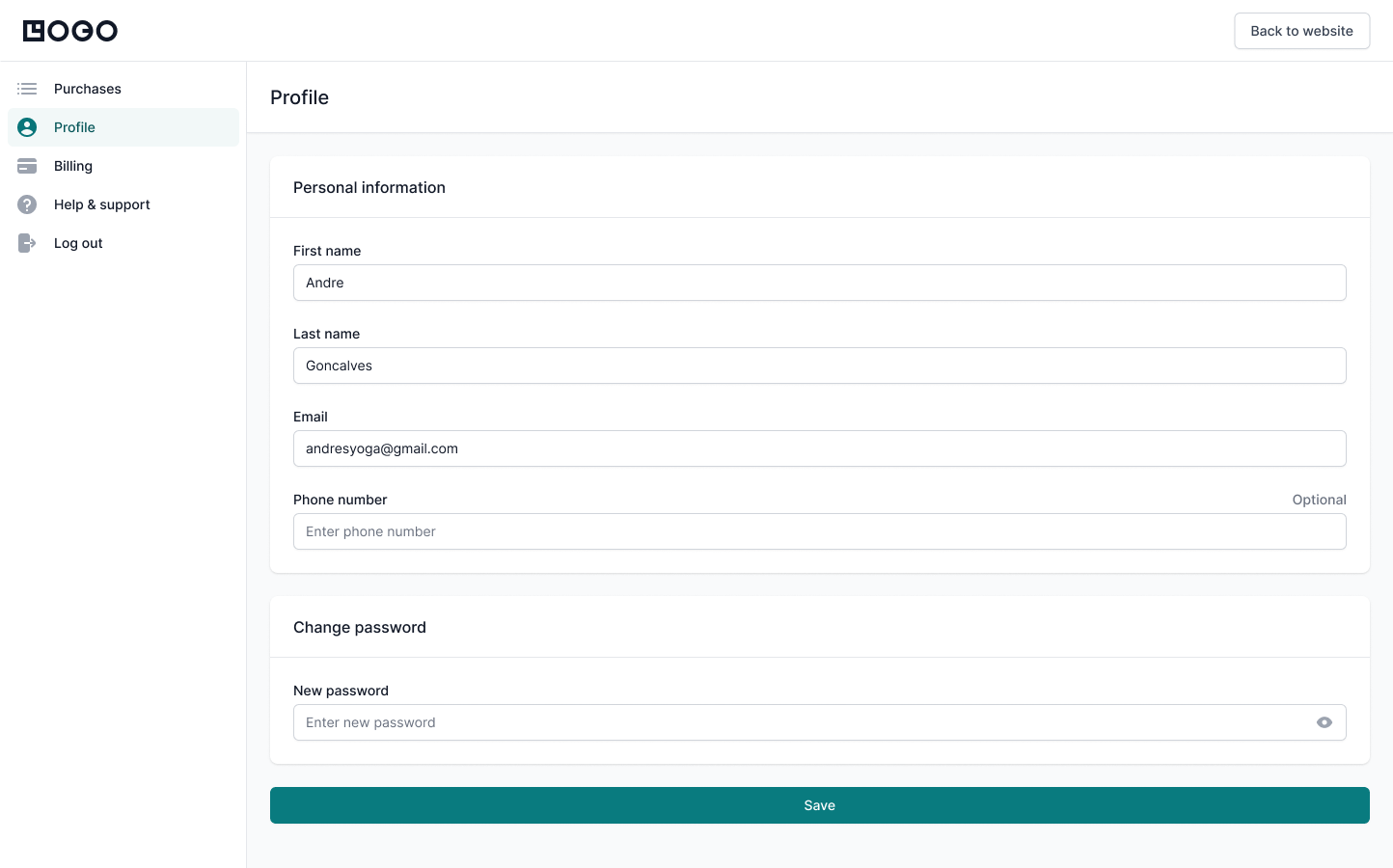 Profile settings